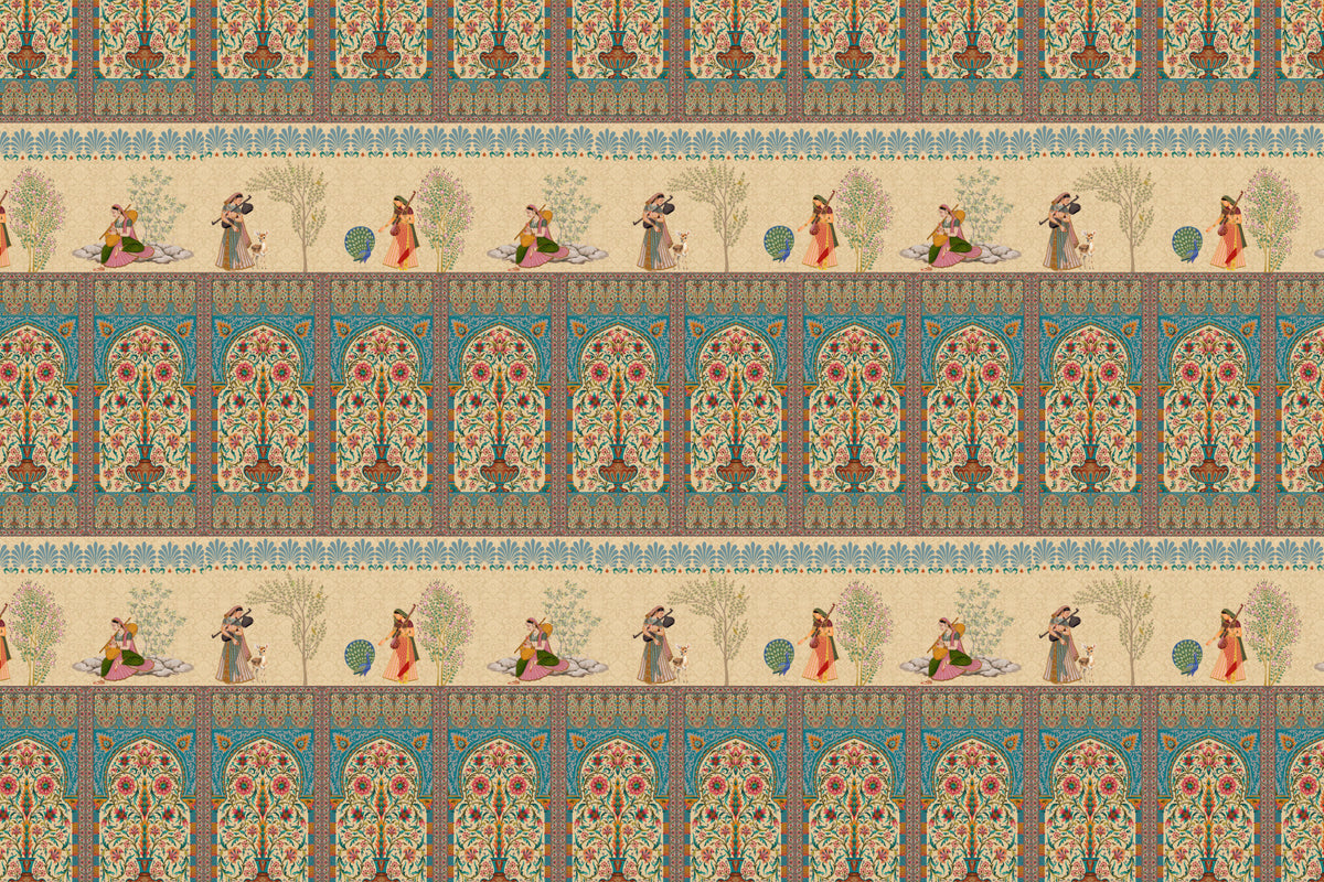 Mughal Melodies Wall Mural in your room — zoomed