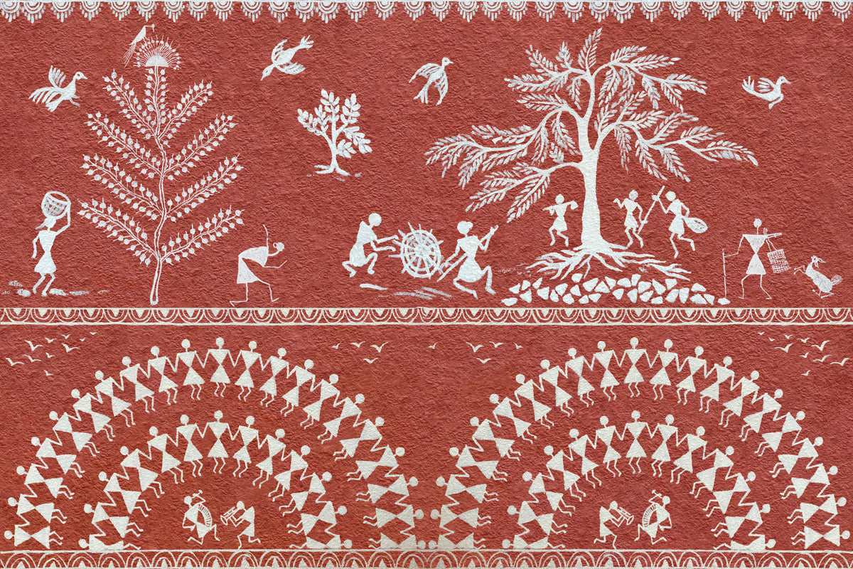 Terracotta Tribe Wall Mural in your room
