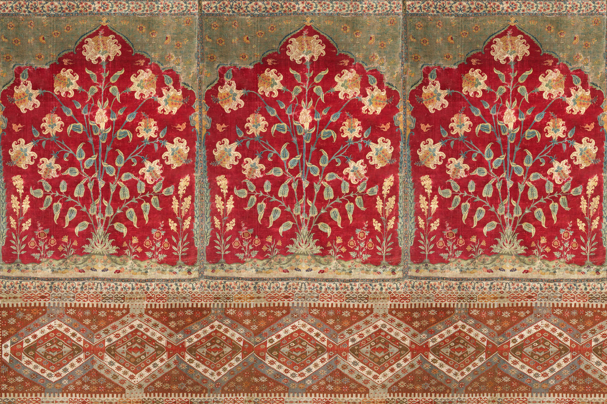 Antique Garden Tapestry Wall Mural in your room — zoomed