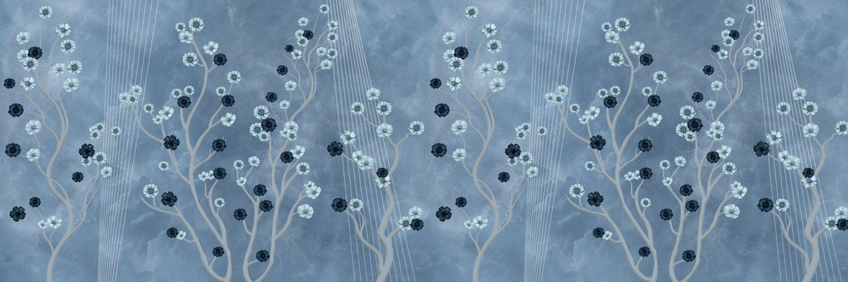 Indigo Bloom Trail Wall Mural