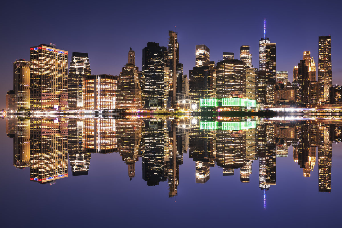 City Lights Reflection Wall Mural in your room