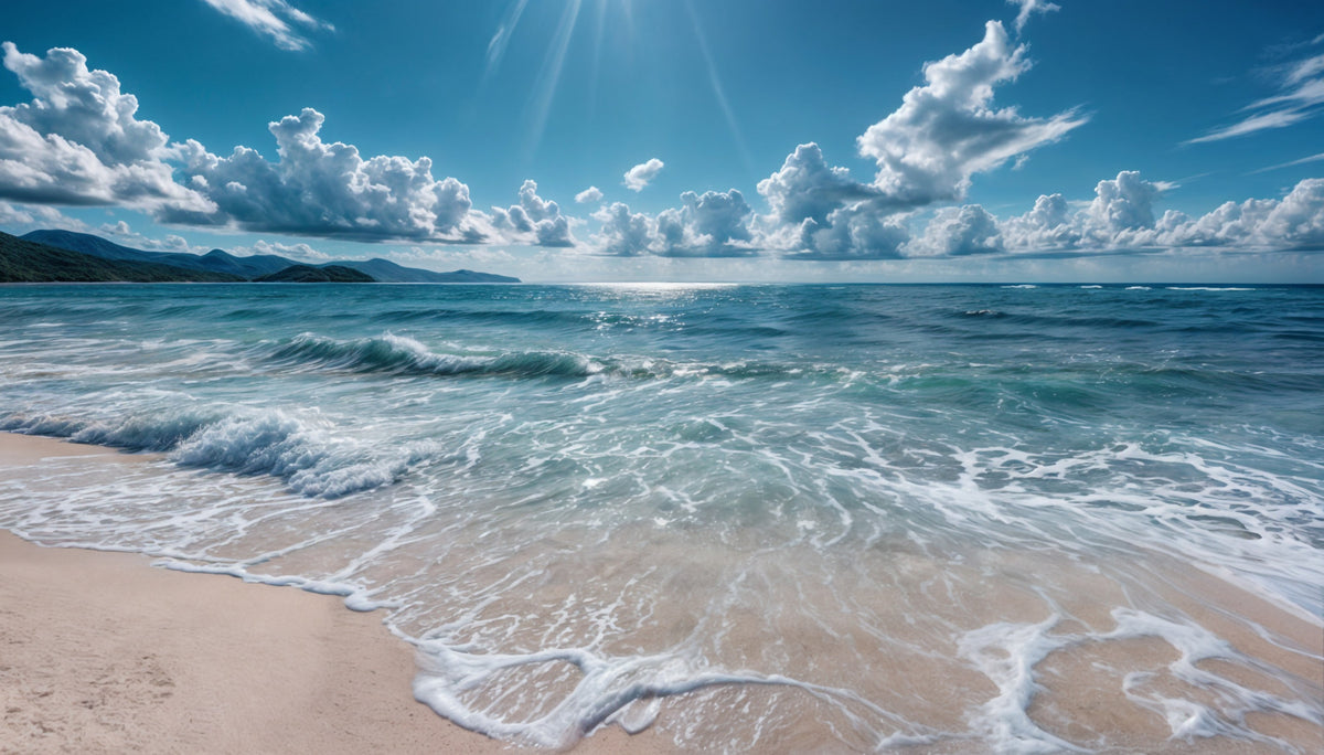 Azure Horizons Wall Mural in your room — zoomed