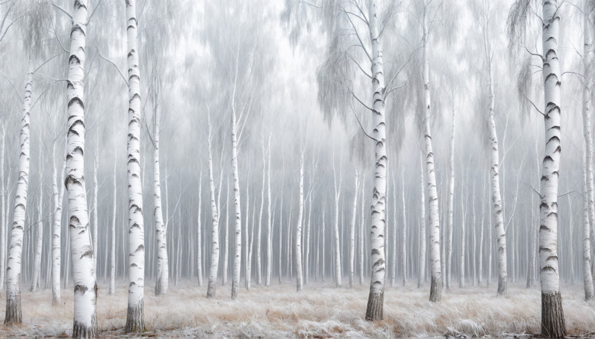 Birch Whispers Wall Mural in your room — zoomed