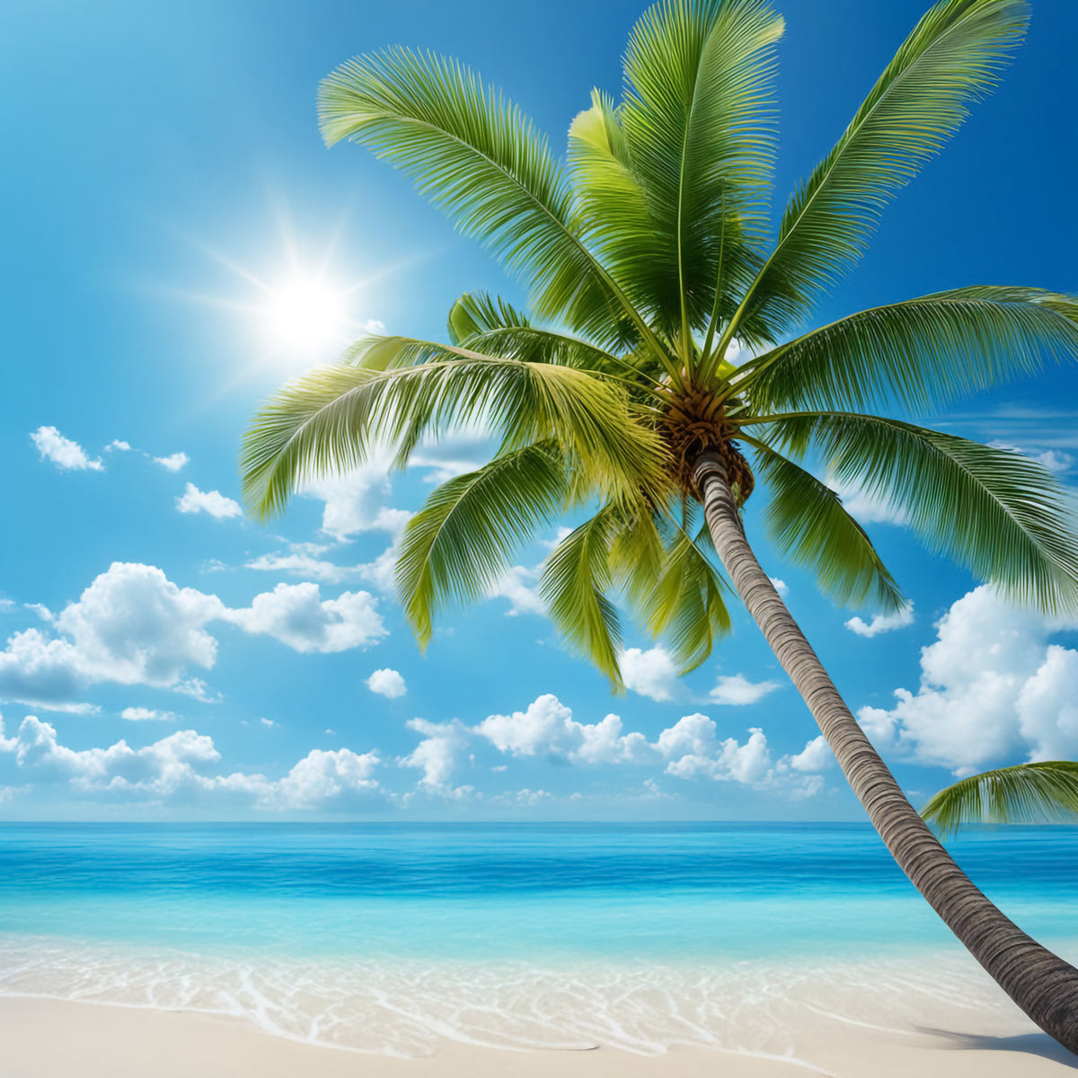 Serene Tranquil Beach Wall Mural in your room — zoomed