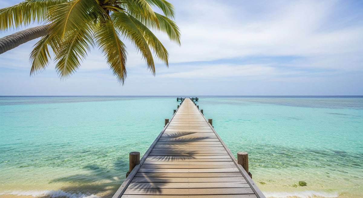 Tropical Pier Wall Mural in your room — zoomed