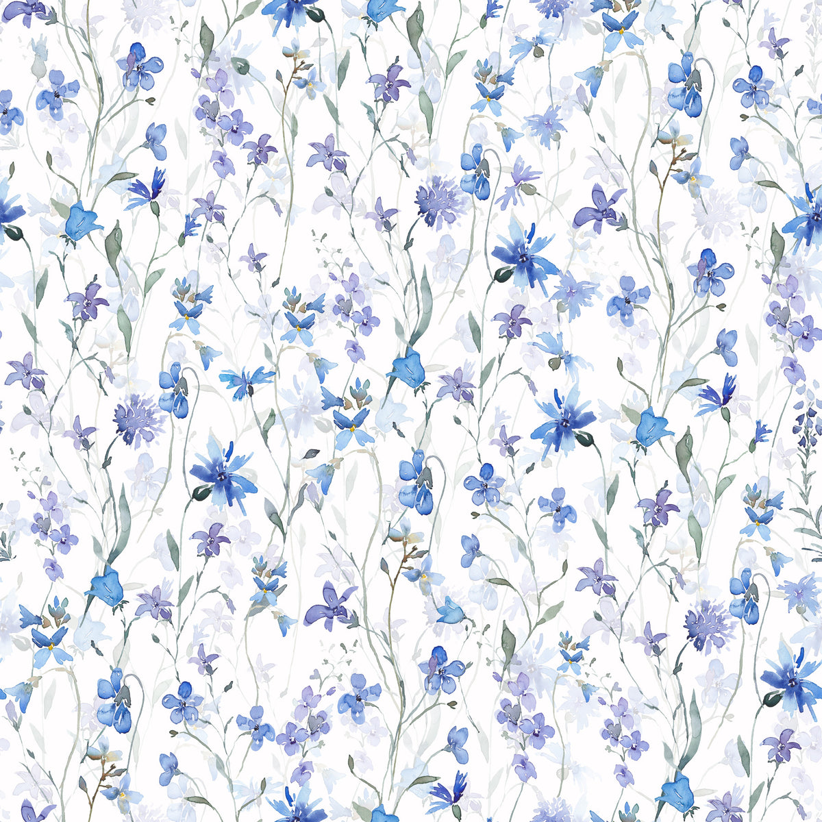Azure Bloom Garden Wallpaper⁠ in your room