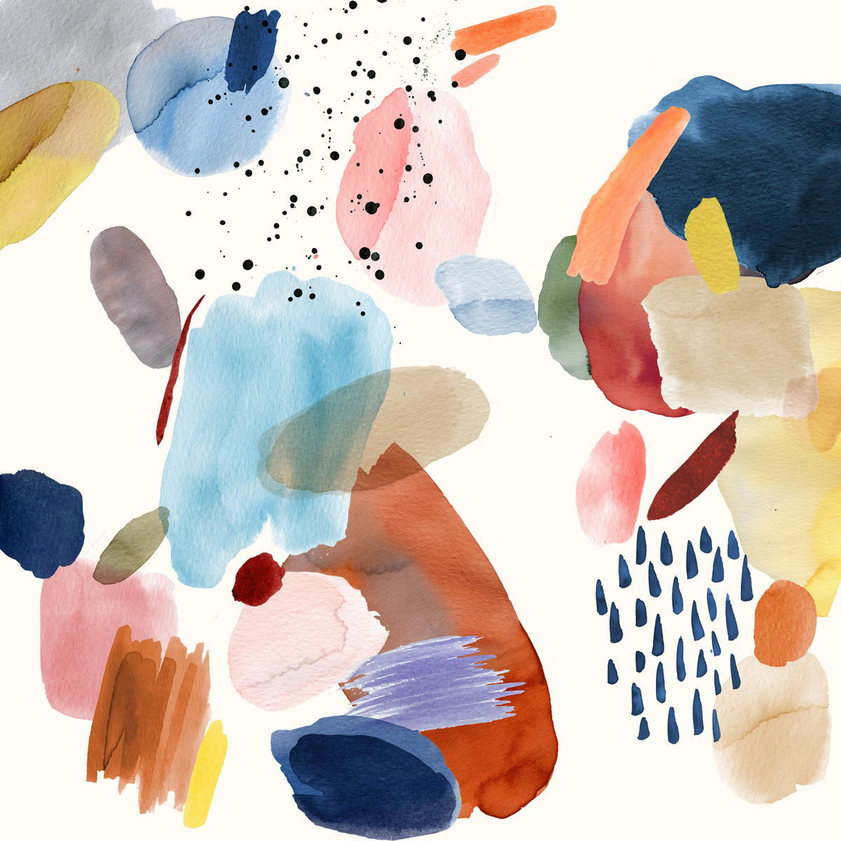 Watercolor Harmony Wall Mural in your room — zoomed