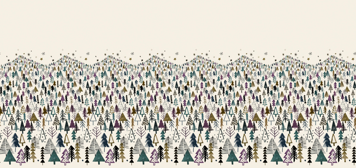 Winter Tree Wonderland Wall Mural in your room — zoomed