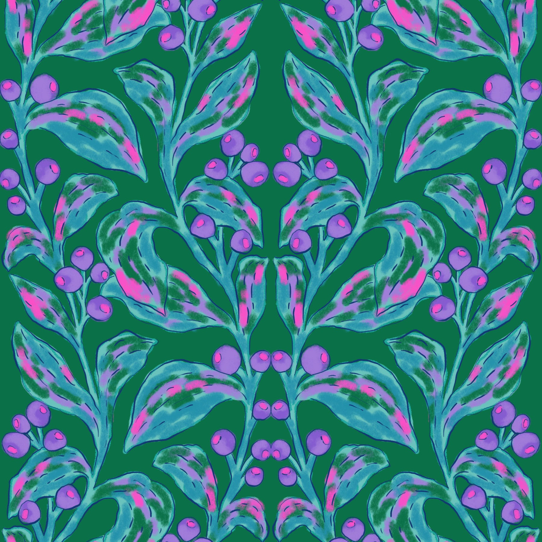 Berry Branch Symphony Wallpaper⁠