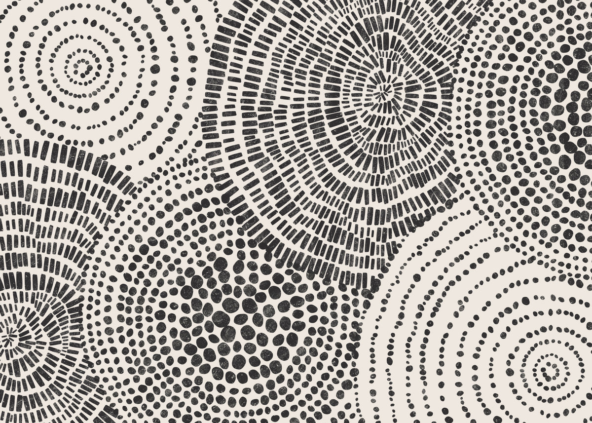 Tribal Rhythms Wall Mural in your room — zoomed