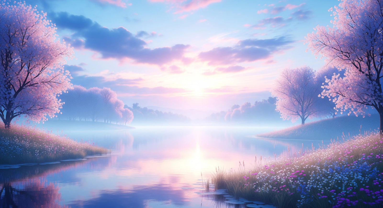 Bloom by the Lake Wall Mural