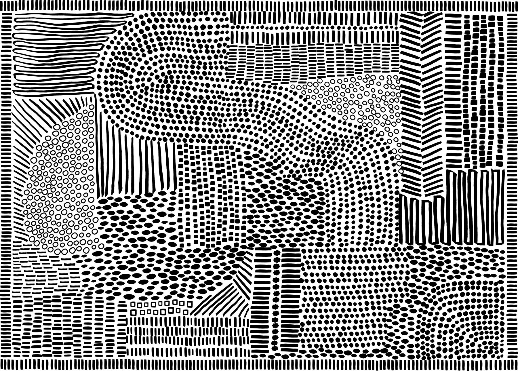 Black And White Maze Wall Mural