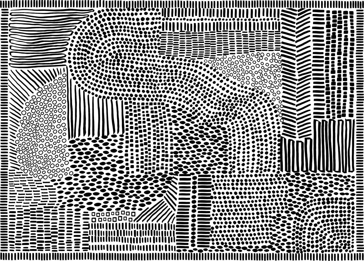 Black And White Maze Wall Mural in your room — zoomed