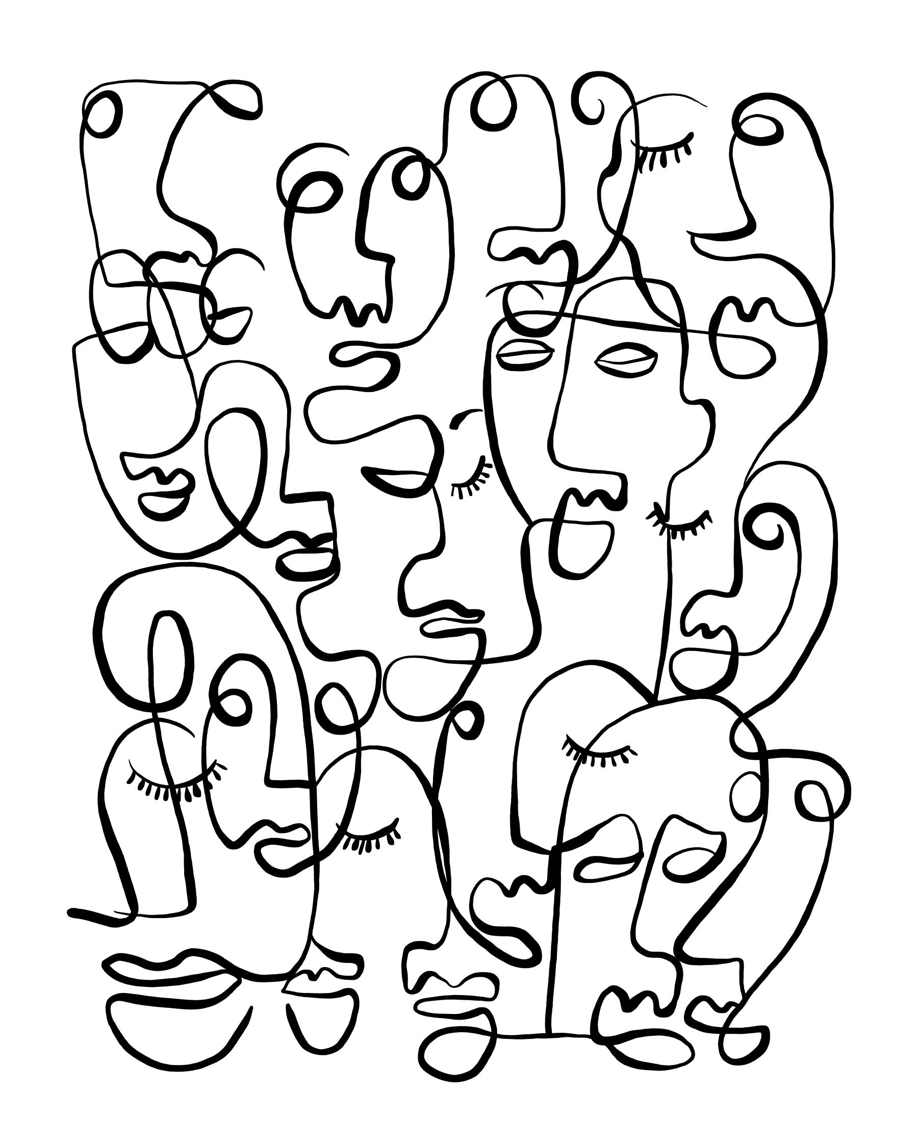 Abstract Portraits Wall Mural