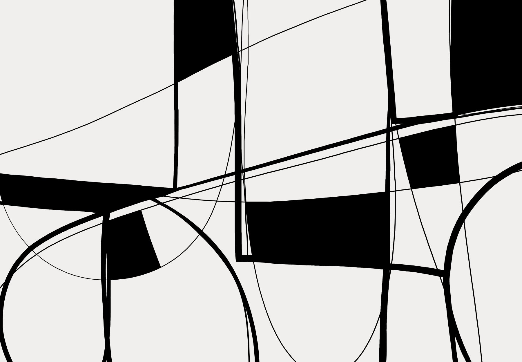 Abstract Noir Lines Wall Mural in your room — zoomed