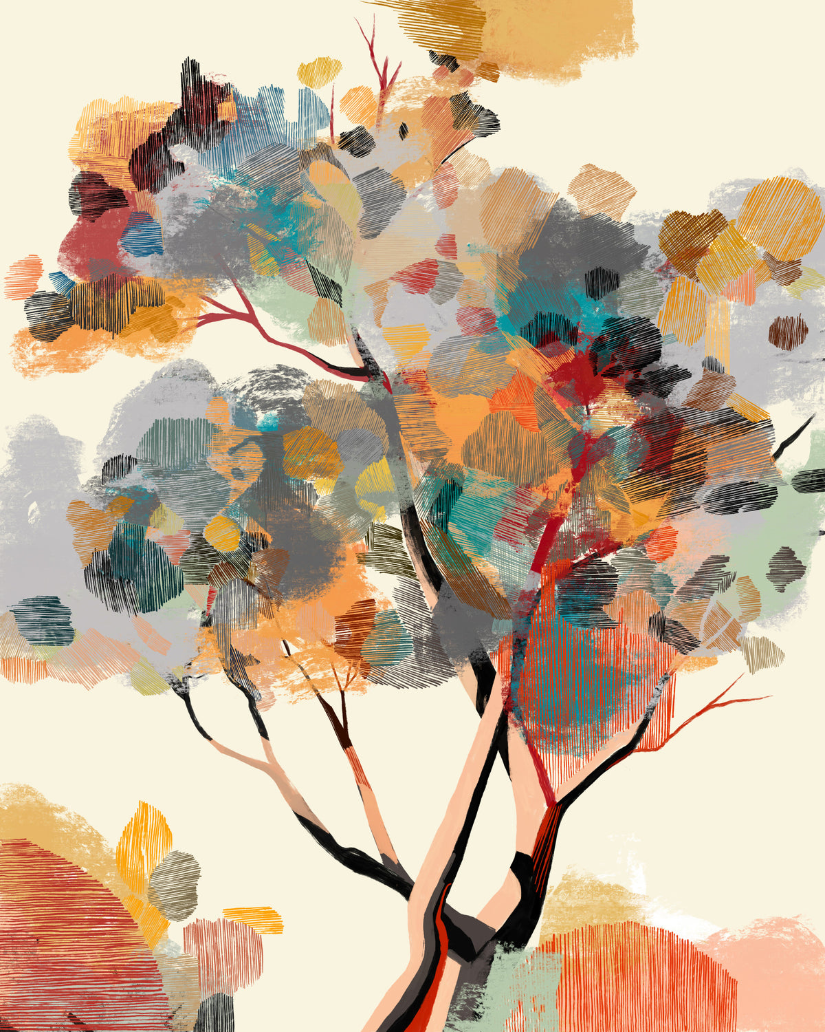 Autumn Tree Wall Mural in your room