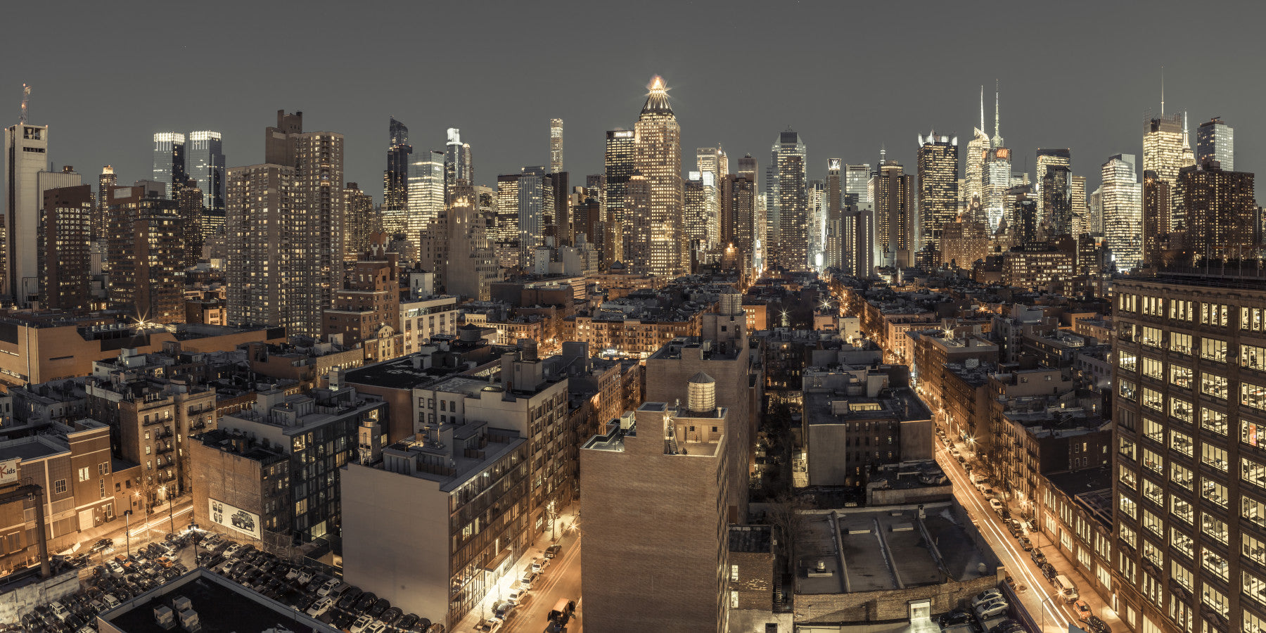 Cityscape Twilight Wall Mural in your room — zoomed