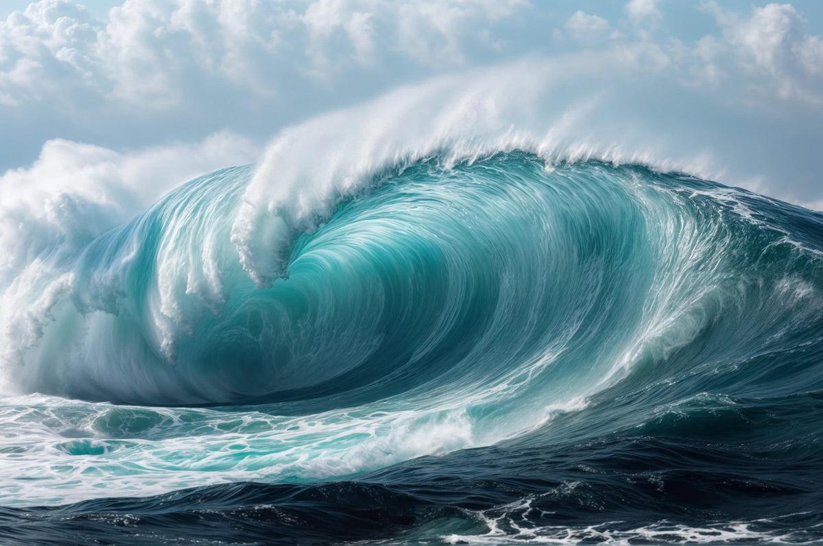 Turquoise Surge Wall Mural