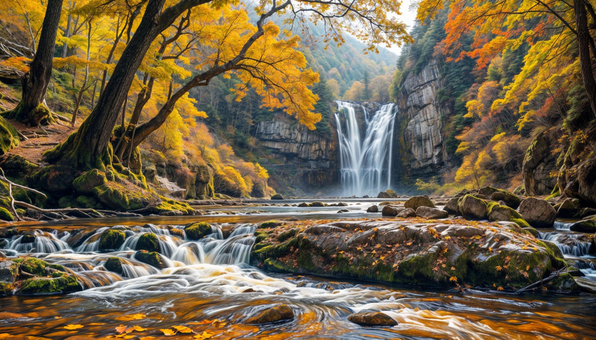Golden Falls Wall Mural in your room