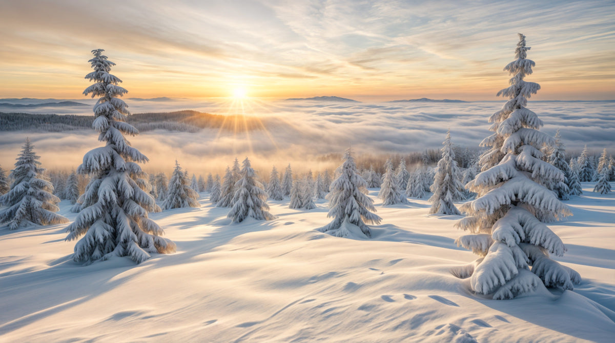 Golden Winter Woods Wall Mural in your room