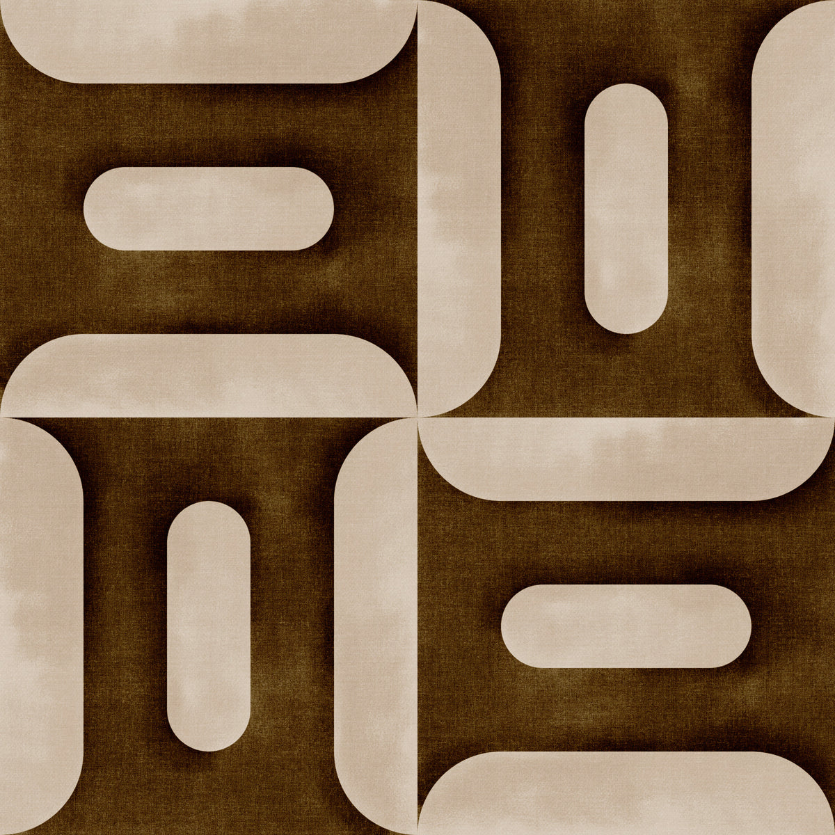 Modern Textured Geometries Umber Wallpaper⁠ in your room