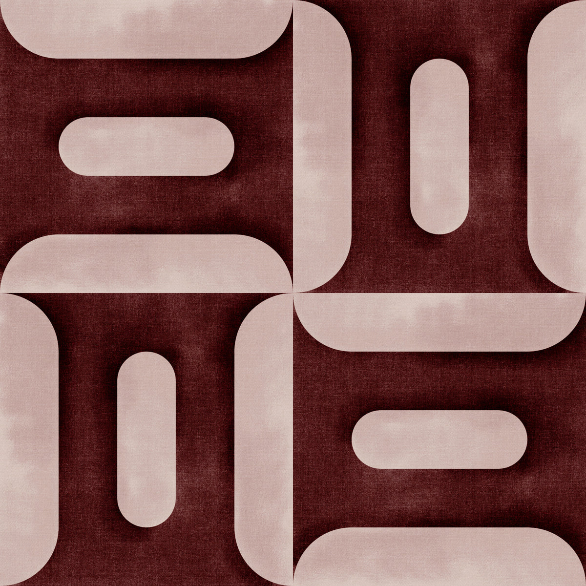 Modern Textured Geometries Wine Wallpaper⁠ in your room — zoomed