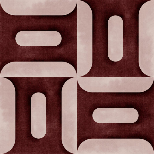 Modern Textured Geometries Wine Wallpaper⁠