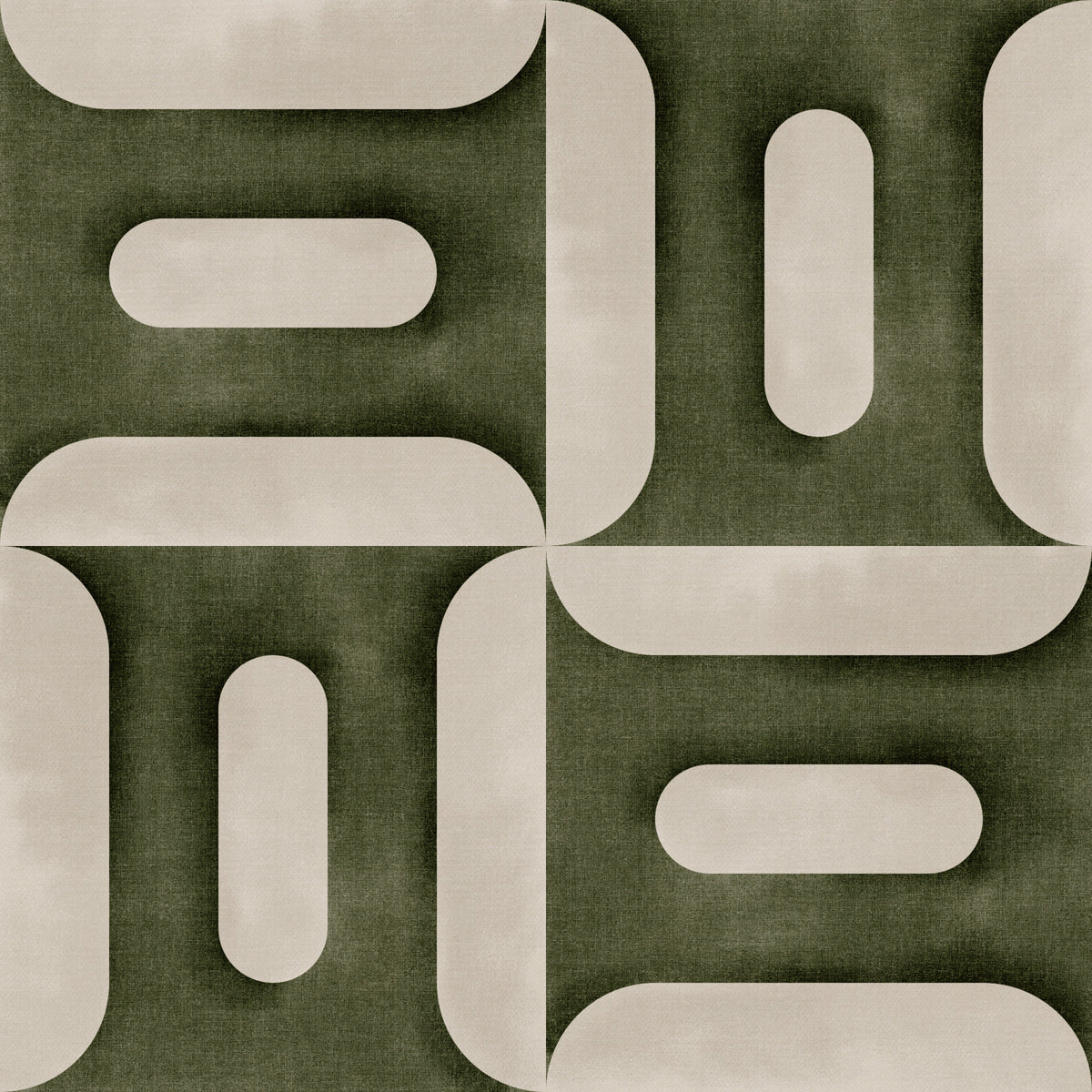 Modern Textured Geometries Olive Wallpaper⁠ in your room — zoomed