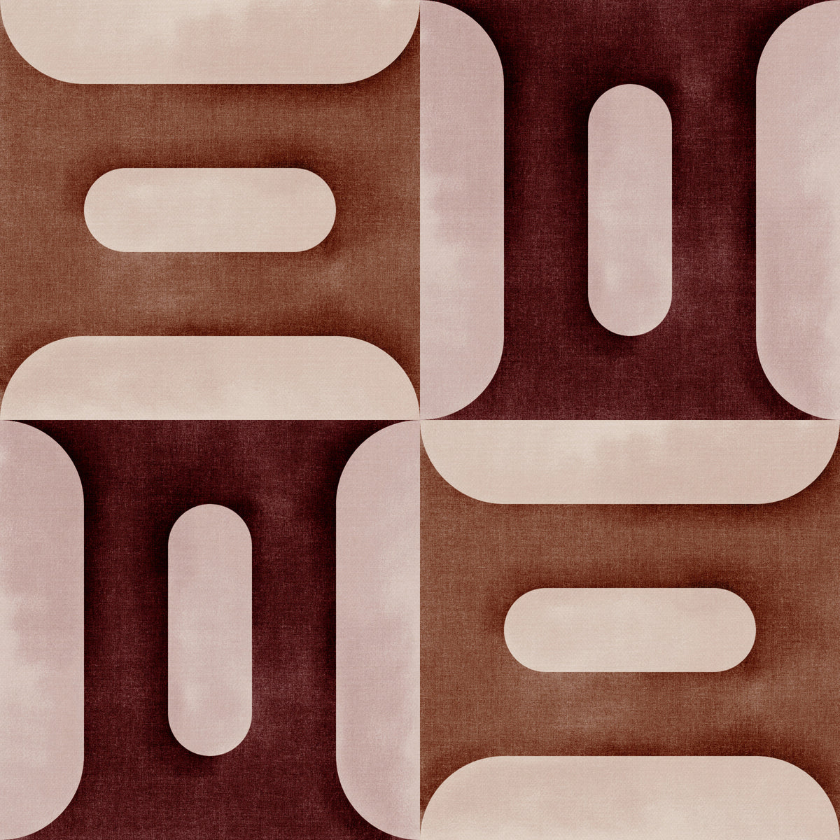 Modern Textured Geometries Clay Wallpaper⁠ in your room — zoomed