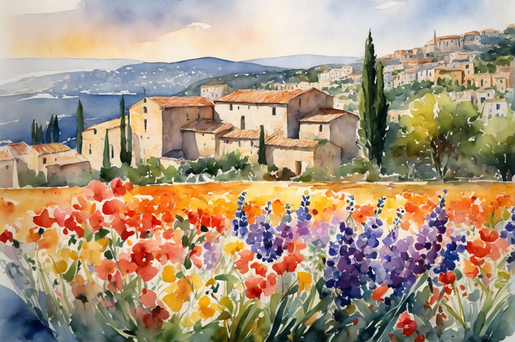 Provençal Vista Wall Mural