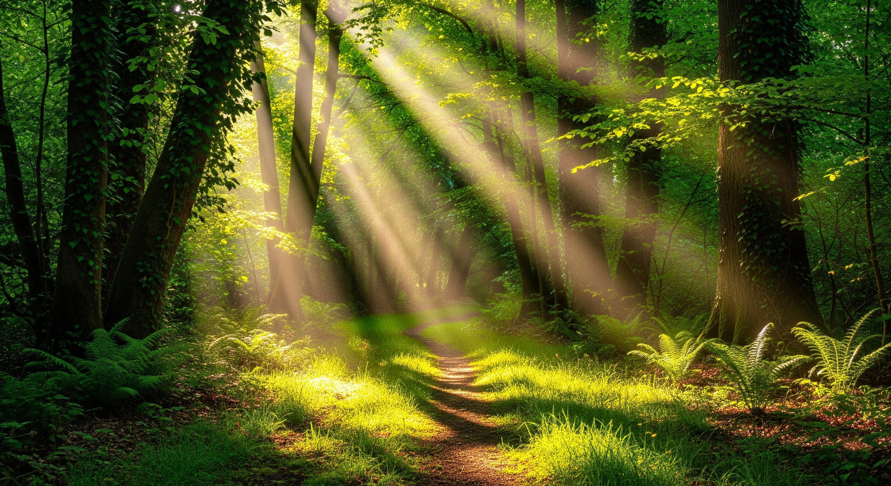 Sunlit Path Wall Mural