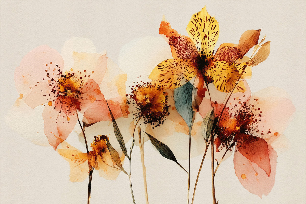 Watercolor Bloom Wall Mural in your room