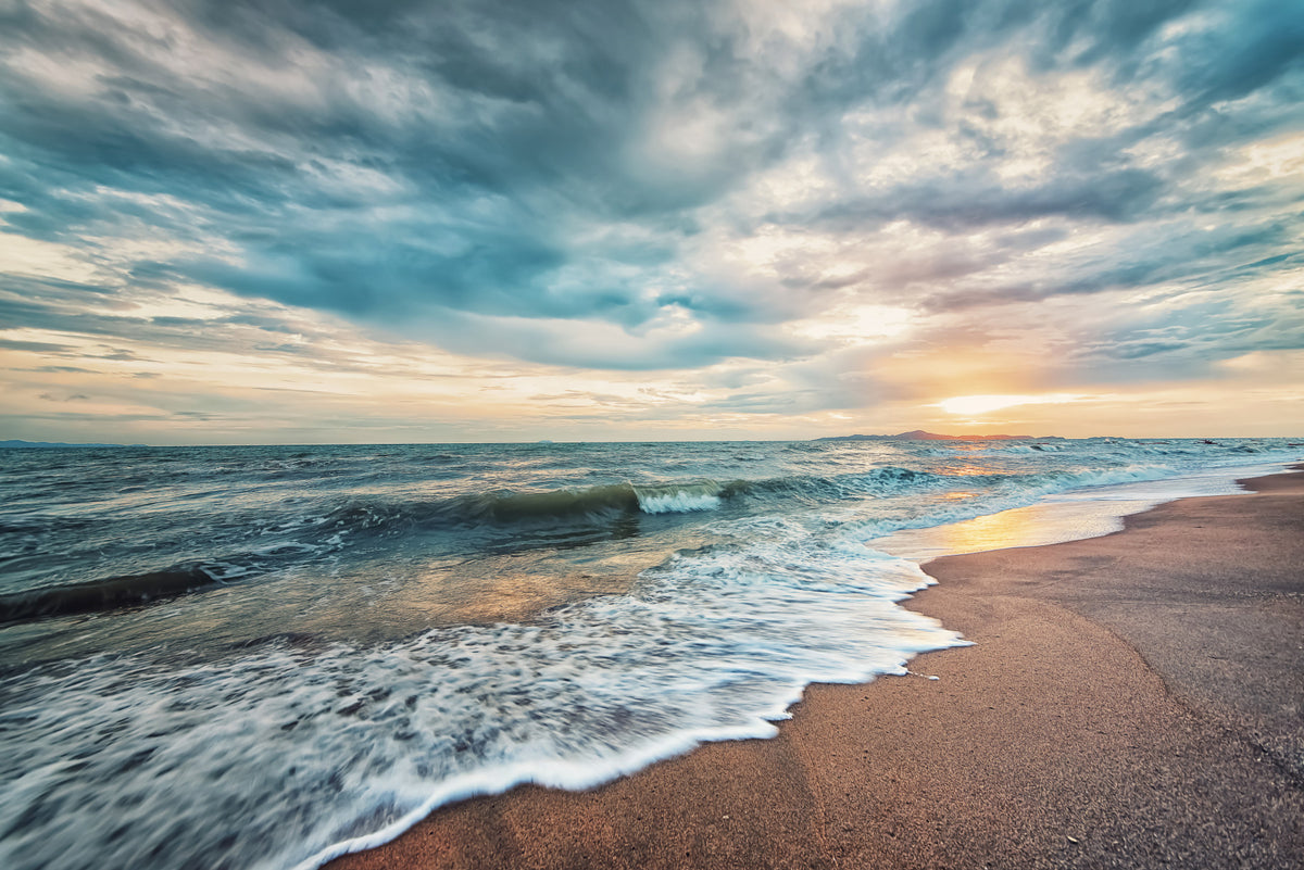Ocean Hues Wall Mural in your room — zoomed