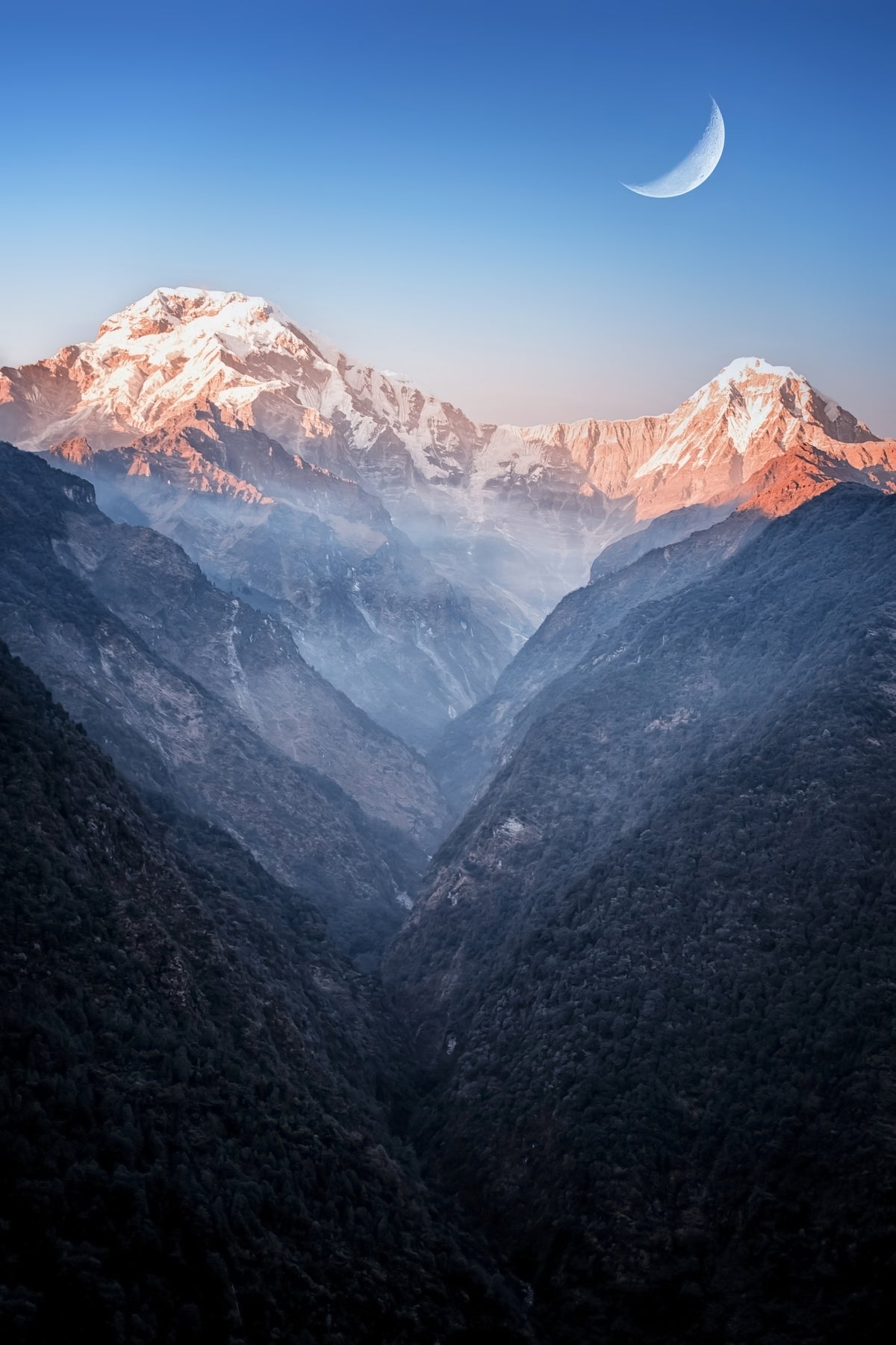 Mystic Peaks at Dusk Wall Mural in your room — zoomed