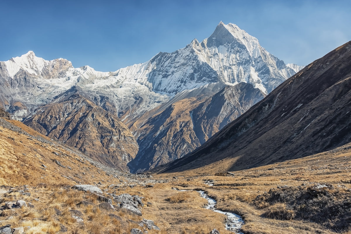 Snowy Peaks Wall Mural in your room — zoomed