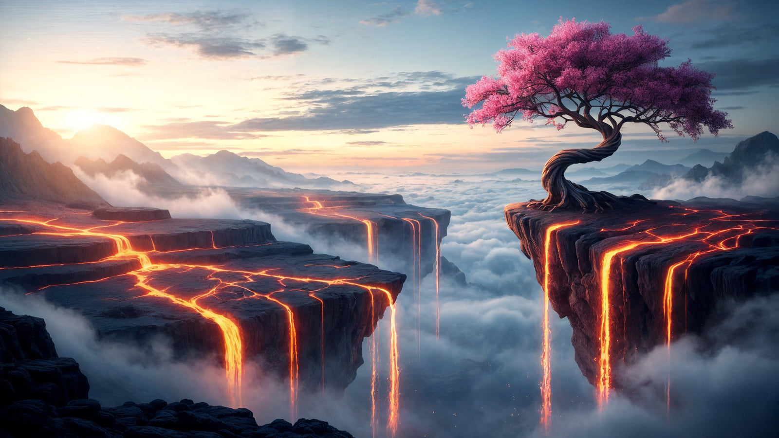 Ethereal Bloomscape Wall Mural in your room