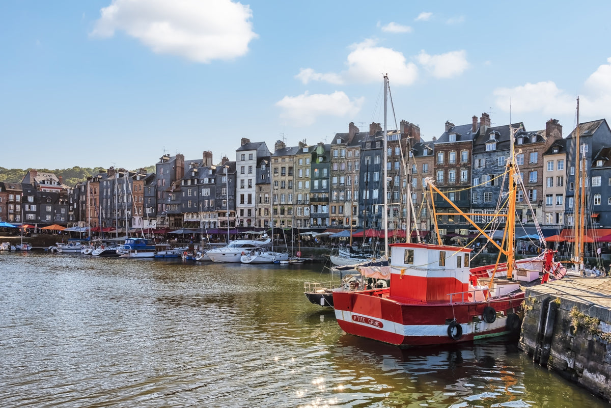 Honfleur Harbor Charm Wall Mural in your room