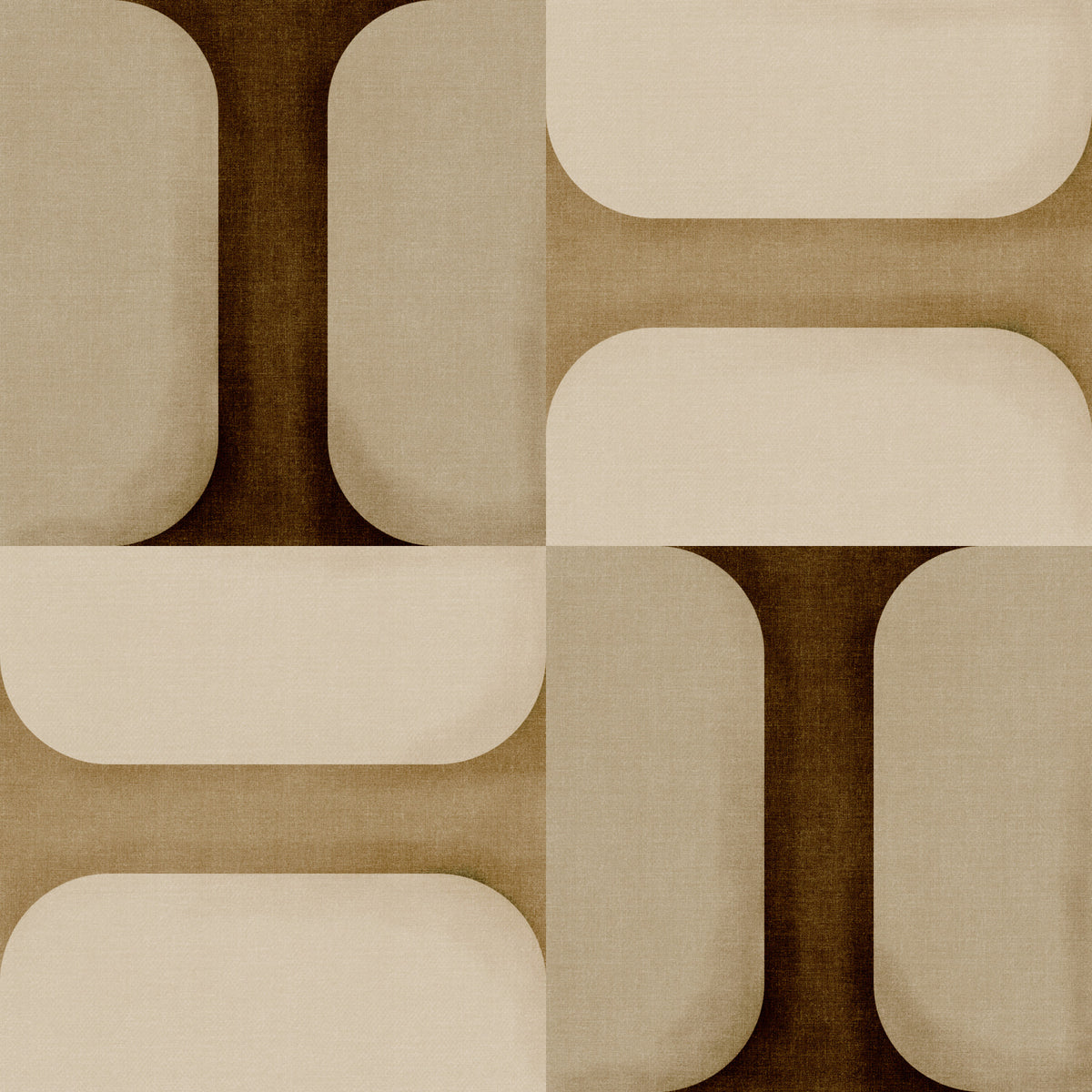 Modern Textured Tiles Earthy Wallpaper⁠ in your room
