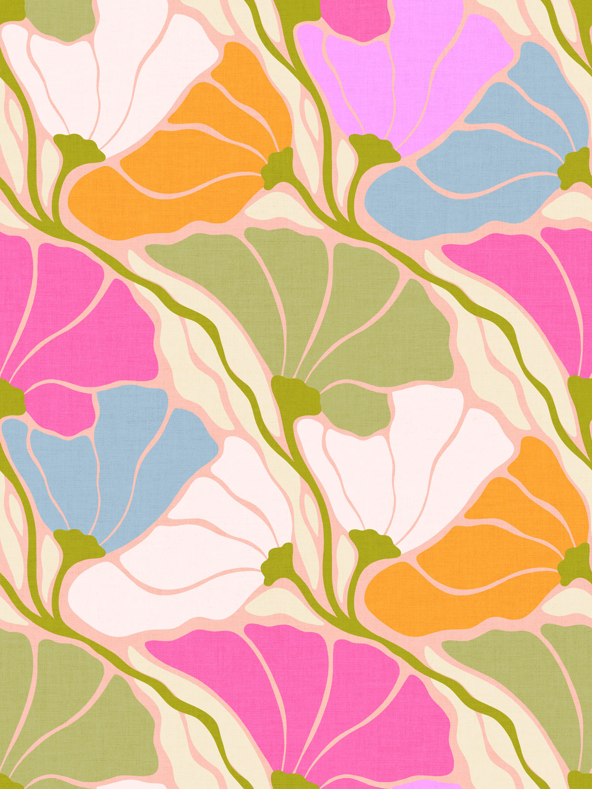 Art Nouveau Botanica Fan Flow - Bloom Burst Wallpaper⁠ in your room
