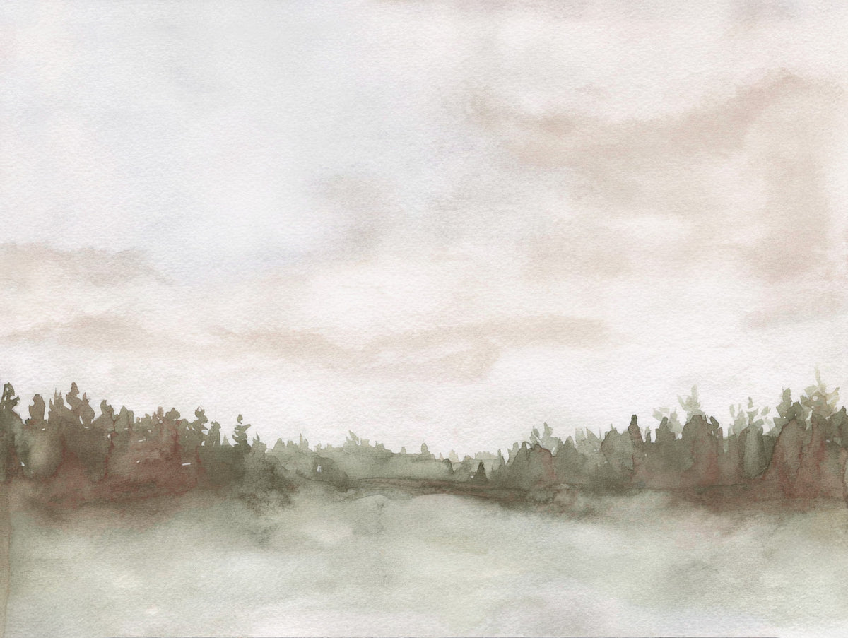 Minimalist Misty Trees  Wall Mural in your room