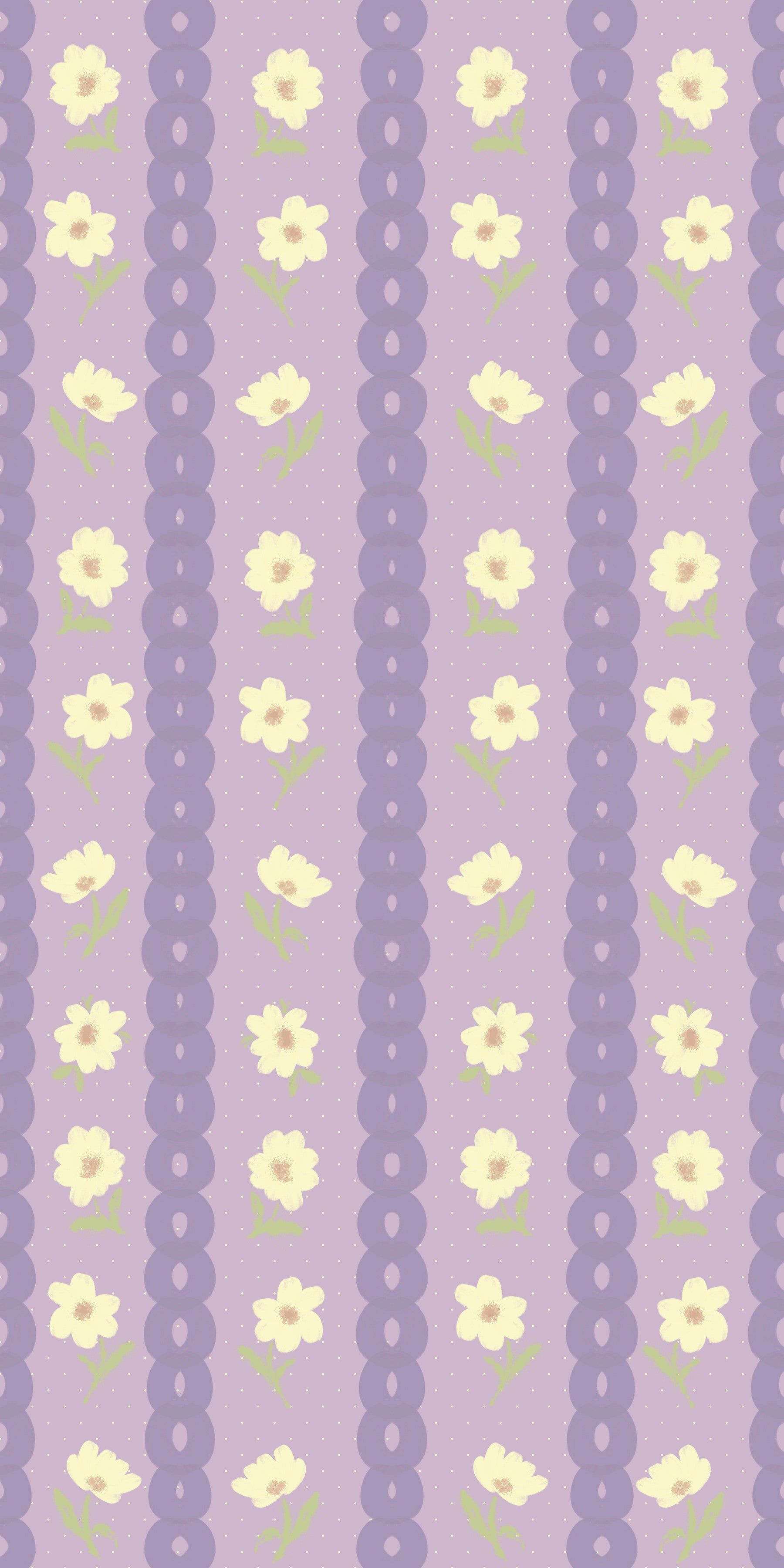Floral Lavender Stripe Wallpaper⁠