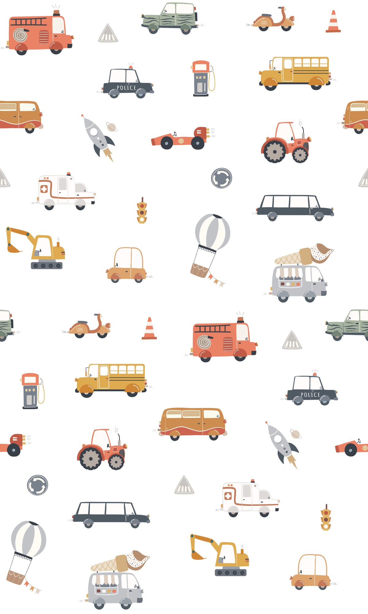 On the Go Vehicles Wallpaper⁠ in your room