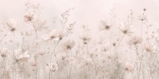 Poetic Soft Floral – Petal Dust Wall Mural