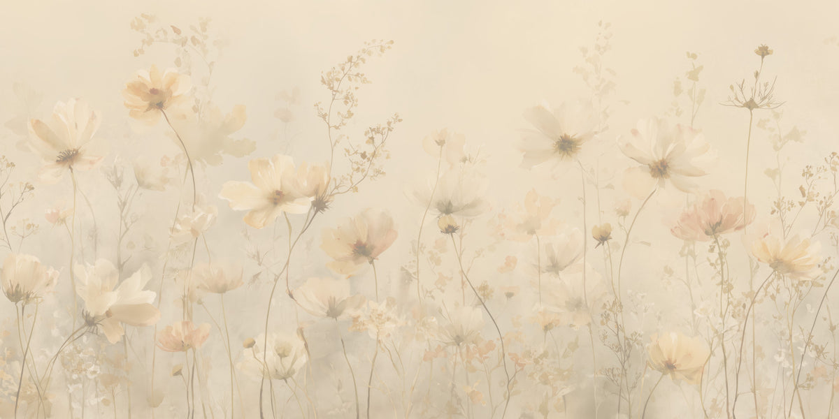 Poetic Soft Floral – Honey Wall Mural