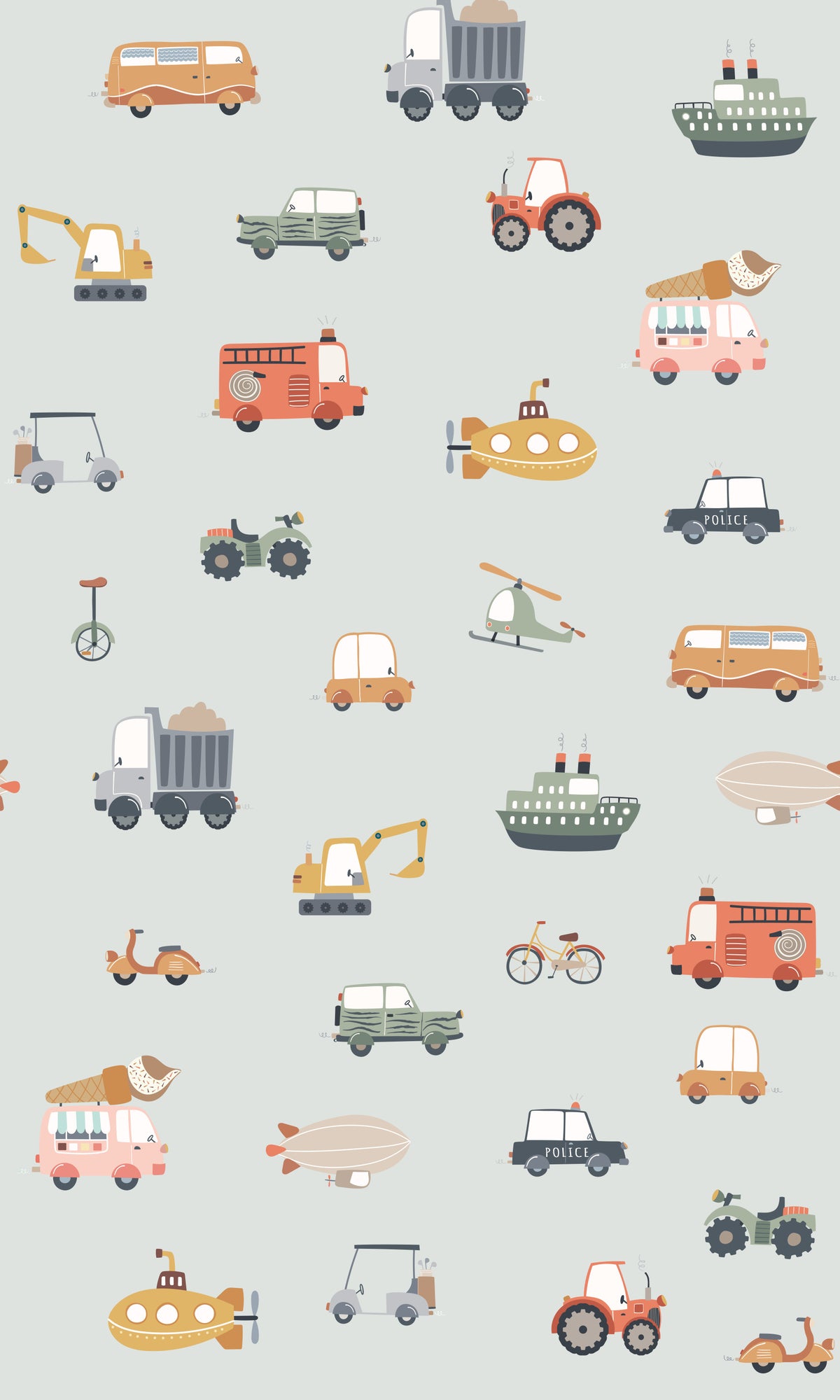 Vehicles in blue background Wallpaper⁠ in your room