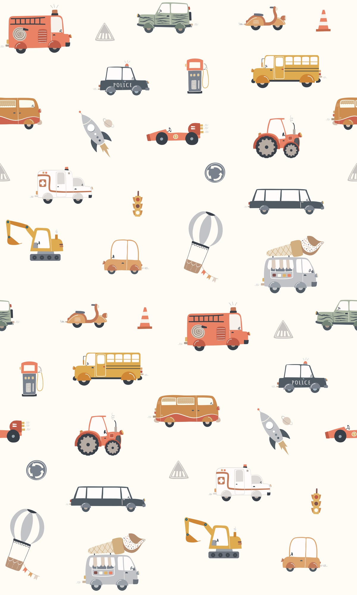 Road Trip Fun Cream background Wallpaper⁠ in your room — zoomed