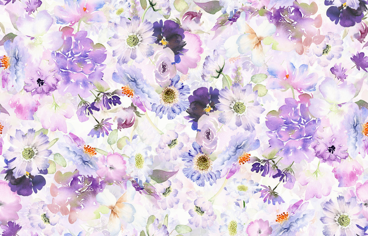 Violet Floral Bloomscape Wallpaper⁠