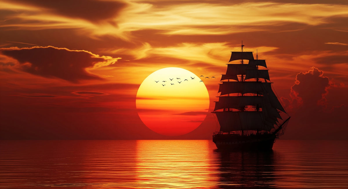 Setting Sun Sail Wall Mural in your room