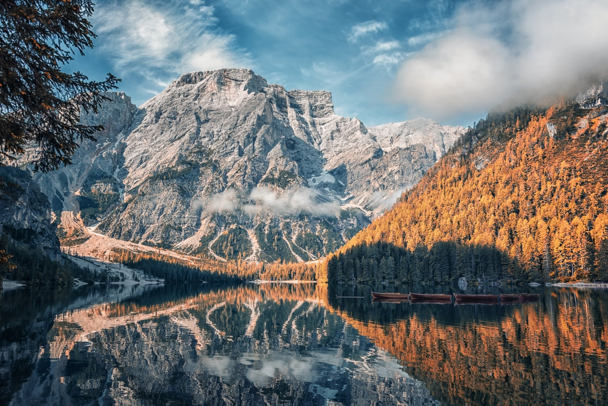 Lake Braies Serenity Wall Mural in your room