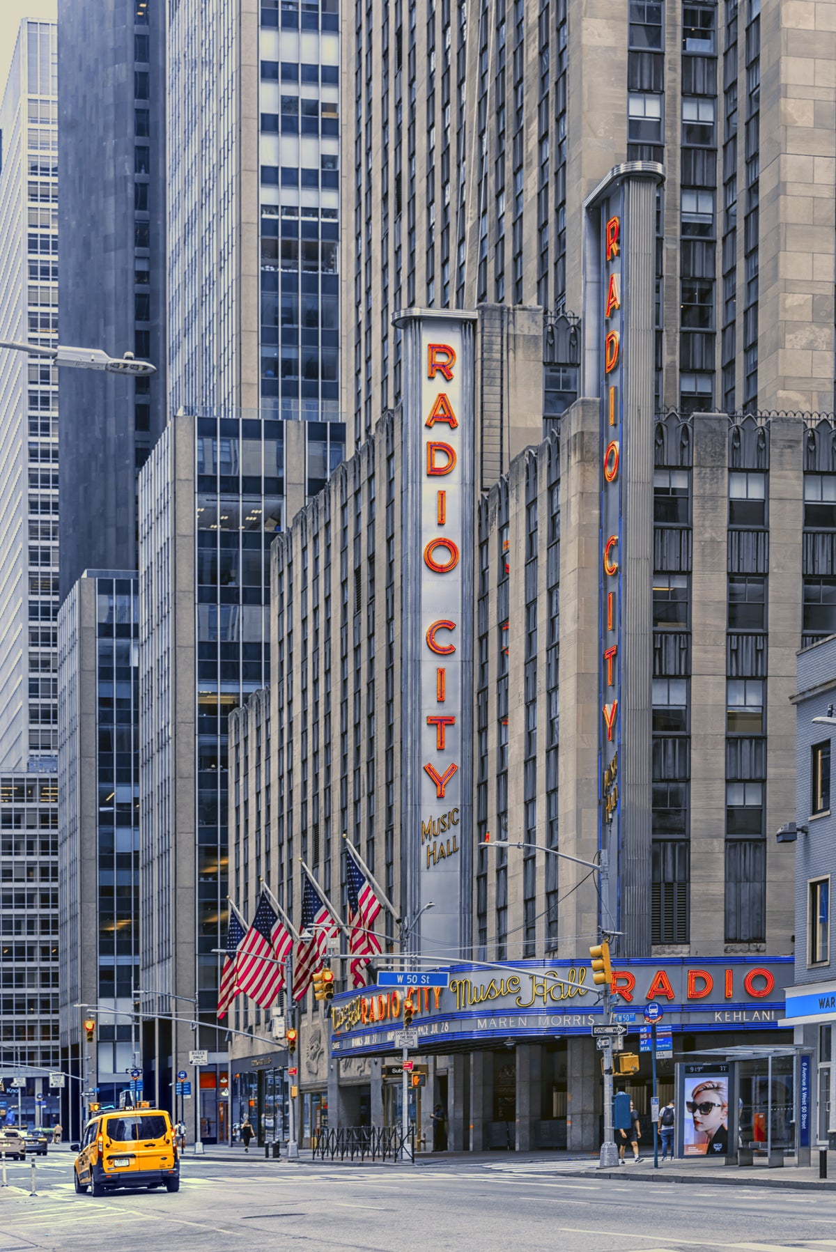Radio City's Glow Wall Mural in your room — zoomed